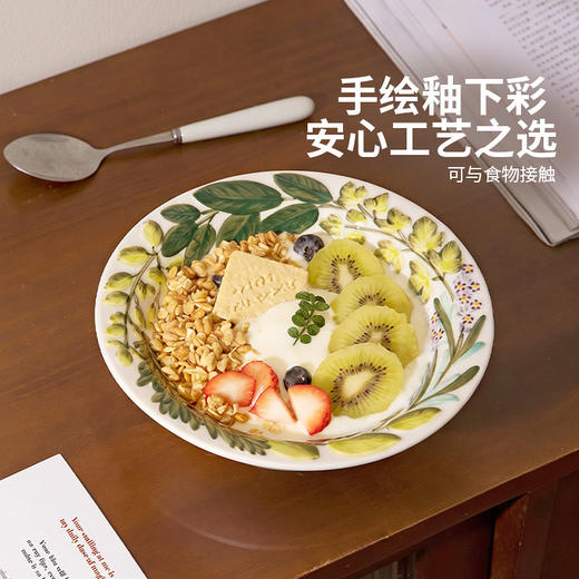 摩登主妇釉下彩餐盘子酸奶碗家用2026新款高级感餐具浮雕水果碗具 商品图3
