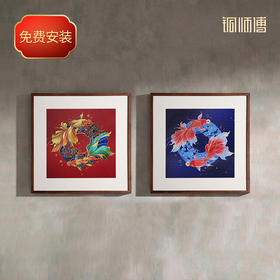 铜师傅 手工錾刻 铜雕画《锦鲤系列》客厅玄关沙发背景墙装饰挂画