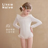 Little Naive儿童连体泳衣夏季木耳边泳装女童长袖弹力游泳衣 商品缩略图2