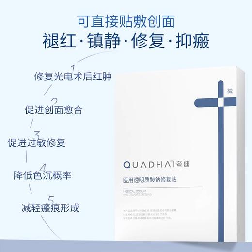 夸迪医用透明质酸钠修复贴28ml*5片/盒【械】（蓝十字面膜） 商品图1