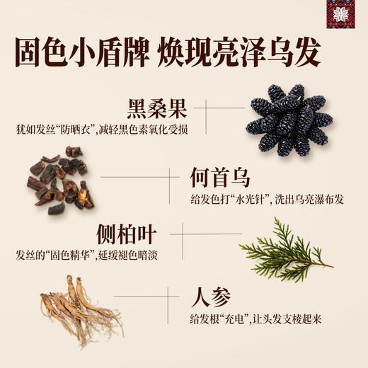 滋养型 参乌淘米水洗发水400g/瓶 送洗发水+养发乳 A-2885-1 长发小寨 商品图4