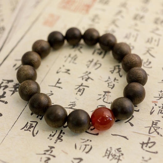 BAOFANDI宝梵迪越南天然奇楠沉香新中式本命珠木质静心盘玩男士气质手串BF 商品图4