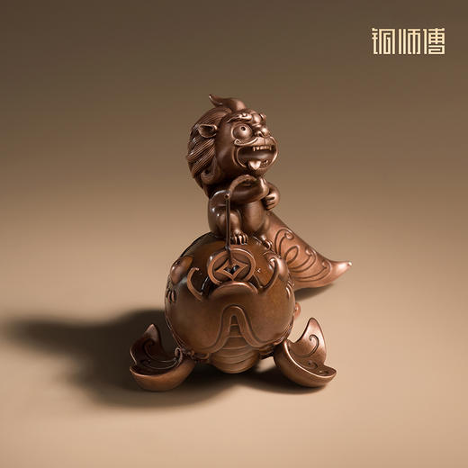 铜师傅《金鳞御财》办公室书房招财紫铜摆件 中式家居装饰礼品 商品图1