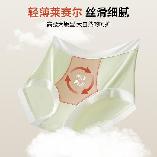 “这个夏天好爽”！【女款-10A天丝负氧陶瓷高腰洁净裤】+【男款-10A养护凉感冰丝男士内裤】，软糯无感无痕迹不夹臀，吸湿排汗透气速干，高弹舒适冰感体验，10A级别男女款夏季内裤 商品图2
