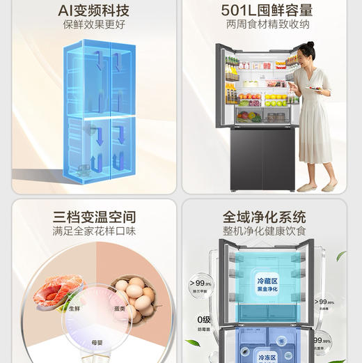 海尔（Haier）冰箱 BCD-501WGHTDEDF7U1 商品图3