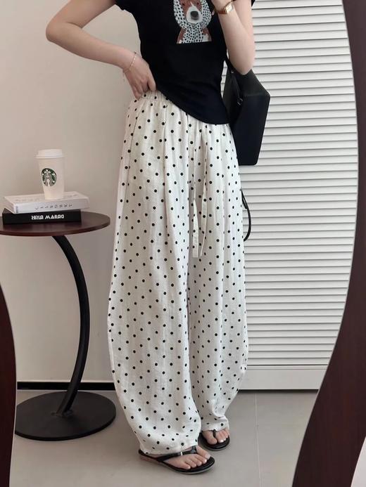 老钱风松弛波点亚麻弯刀裤 | 经典耐看百搭波点设计，上身显瘦遮肉，夏日穿清爽不热（3-5天发货） 商品图2