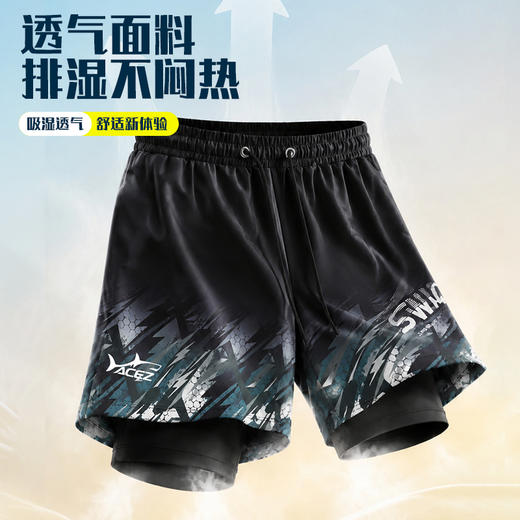 预售 ：男士速干五分泳裤双层设计透气舒适游泳必备 商品图3