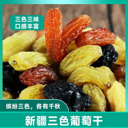 新疆三色葡萄干 自然晾晒口感清甜 拒绝添加 下午茶零食办公孕妇 亩育万物葡萄干 500g/袋 商品图4