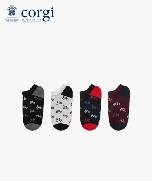 CORGI柯基英国进口男女同款袜子英式复古自行车印花秋夏薄款船袜 商品图0