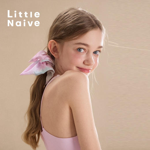 Little Naive女童百搭发绳夏季新款法式清新发圈儿童方形大肠发圈 商品图1