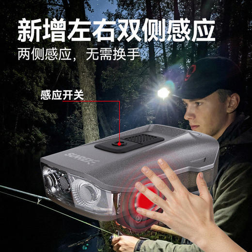 山力士H480/H300智能感应帽夹灯超亮夹帽头灯夜钓头灯超长续航夹帽灯 商品图2