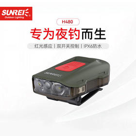 山力士H480/H300智能感应帽夹灯超亮夹帽头灯夜钓头灯超长续航夹帽灯