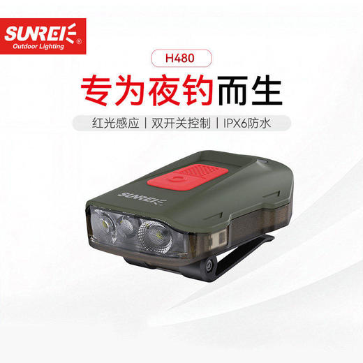 山力士H480/H300智能感应帽夹灯超亮夹帽头灯夜钓头灯超长续航夹帽灯 商品图0