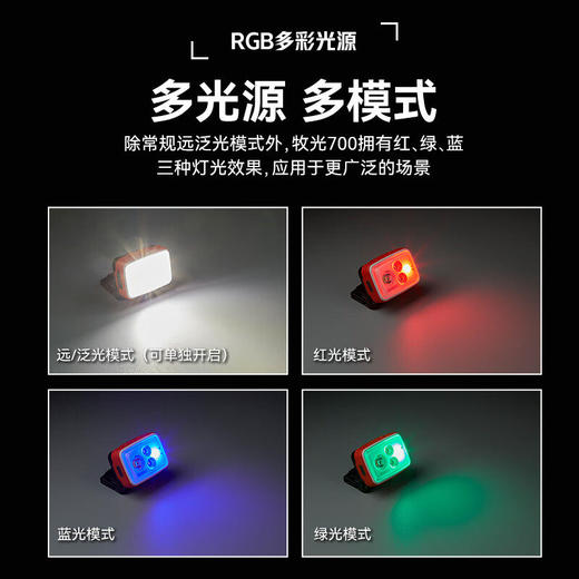 山力士牧光700 /500高海拔攀登山钓鱼头灯远射锂电户外RGB无极调光灯 商品图2