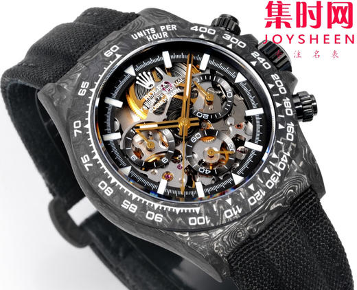 TW劳力士宇宙计时迪通拿系列之碳纤维镂空定制版 Diw改装碳纤维迪通拿镂空 男士腕表 魔术贴表带 不仅佩戴轻便，而且外表坚硬 商品图2