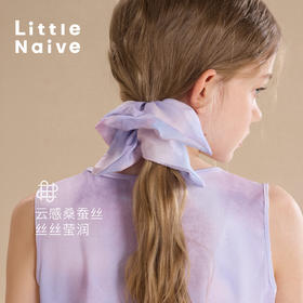 Little Naive女童百搭发绳夏季新款法式清新发圈儿童方形大肠发圈