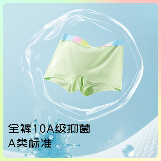 【儿童竹缎乳霜裤】米乐鱼儿童竹缎抑菌乳霜内裤不夹臀透气A 类柔软透气内裤 3 条装 商品图3