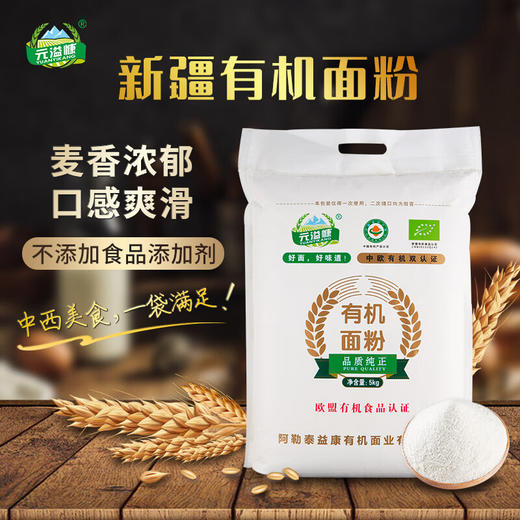 【10斤囤货】新疆元溢慷有机面粉 中西面点烘焙通用精制粉5kg/袋 商品图2