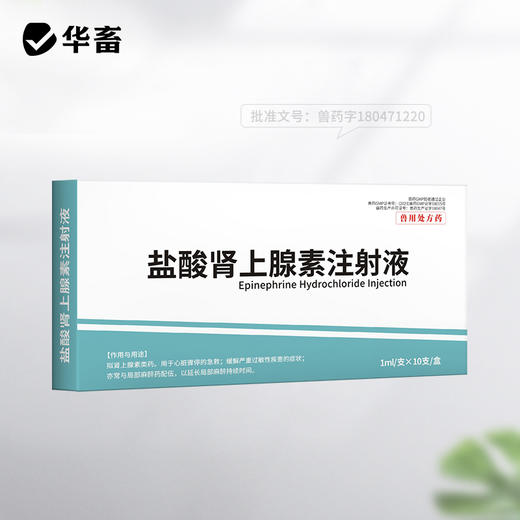 华畜兽药 盐酸肾上腺素注射液10支 兴奋心脏 商品图3