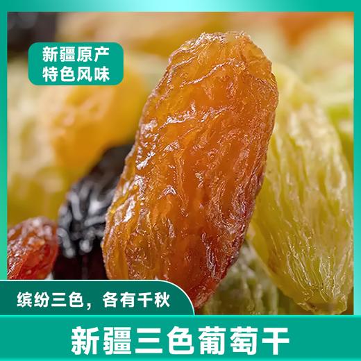 新疆三色葡萄干 自然晾晒口感清甜 拒绝添加 下午茶零食办公孕妇 亩育万物葡萄干 500g/袋 商品图1