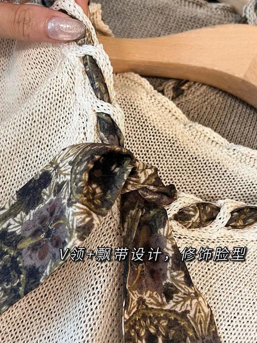 Acc.row和纸雨露麻丝巾小飞袖针织衫 | 时髦精姐妹直接锁死，上身文艺又贵气 商品图2