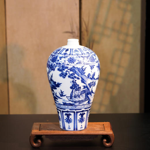 元青花双绝 《鬼谷子下山图罐》 《萧何月下追韩信梅瓶》 “当代督陶官”阳士琦大师监制 商品图1