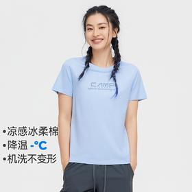 拓路者冰氧吧短袖t恤女字母印花夏季薄款透气女装上衣体恤
