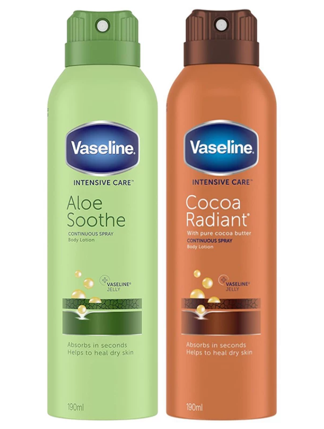 英国原装进口Vaseline凡士林身体乳护理精华保湿喷雾190ml 芦荟,可可