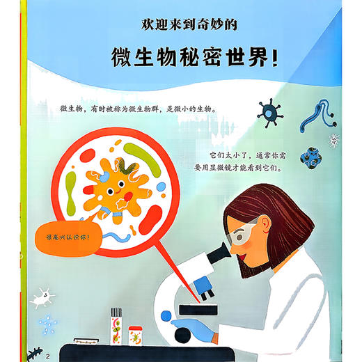 显微镜下的秘密世界 (英) 艾米莉 格罗斯曼 著读者对象3至8岁儿童 本书从多个方面介绍地球上的微生物9787117378420人民卫生出版社 商品图3
