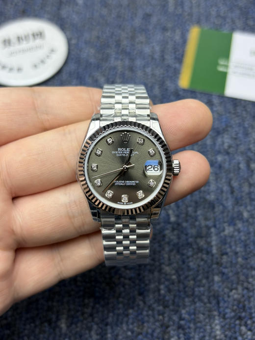 劳力士GS日志型系列 女款31mm 日志31系列 灰盘钻面 寓意非常好 灰钻（会赚）女士腕表 搭载改Cal.2236全自动机械机芯 商品图1