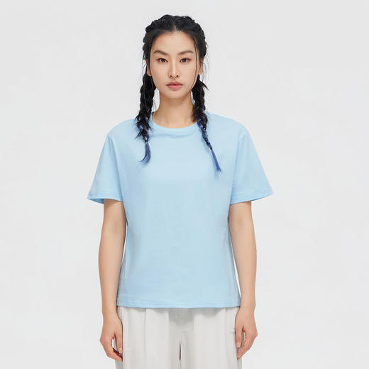 【618特价】【纯棉100%】拓路者T恤女夏款简约短袖上衣套头衫纯色打底衫 商品图11