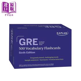 预售 【中商原版】卡普兰GRE考试词汇闪卡 GRE Vocabulary Flashcards Kaplan 第六版+在线访问权限 可复习闪卡 模拟测试 视频教程