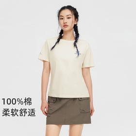 拓路者纯棉短袖T恤女装夏季新款圆领印花体恤衫短袖舒适休闲上衣
