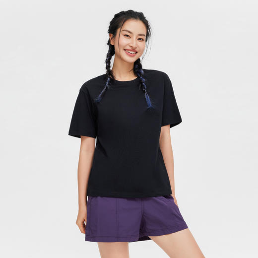 【618特价】【纯棉100%】拓路者T恤女夏款简约短袖上衣套头衫纯色打底衫 商品图12