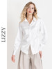 LIZZY 早秋时尚摩登翻领垫肩暗纹修身气质长袖衬衫7983 商品缩略图0