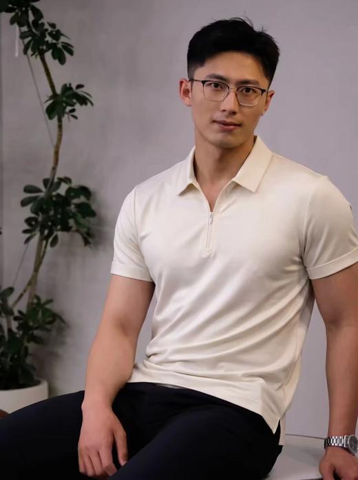 【自带凉感 裸感透气 速干抗皱】斯辰唯佳冰丝防晒半拉链POLO衫 商品图6