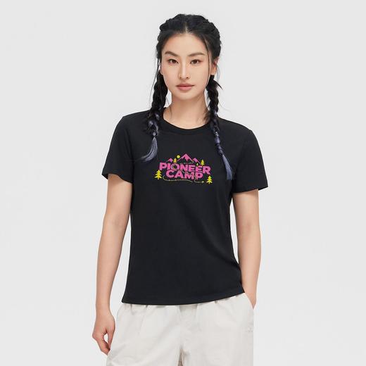 【618特价】拓路者字母印花圆领短袖体恤衫夏季时尚百搭女装户外T恤正肩上衣 商品图5