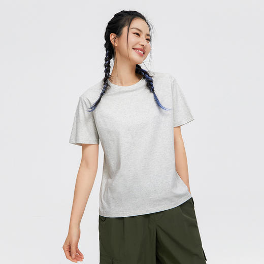 【618特价】【纯棉100%】拓路者T恤女夏款简约短袖上衣套头衫纯色打底衫 商品图3