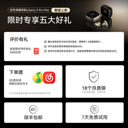 【重磅新品】Anker 安克消噪耳机 Liberty 5 Pro Max D1204 商品图1