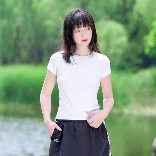 【618特价】拓路者夏季透气短袖T恤衫女舒适百搭圆领半袖纯色打底衫体恤衫 商品图5