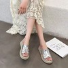 赵露思同款！【𝐏𝐥𝐚𝐭𝐁𝐚𝐬𝐞头层牛皮H凉拖鞋】懒人夏天不能没有拖鞋，凉快又自在 日常出行方便省心，草编元素自带清新慵懒气息 去度假穿绝绝子   0615 商品缩略图1