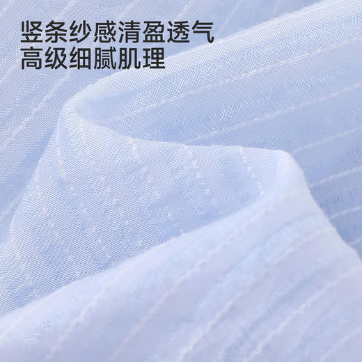 英氏儿童裤子女童夏季百搭短裤浅蓝条纹休闲假两件裤裙时尚短裤 商品图1