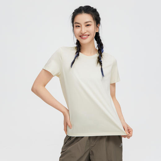 【618特价】拓路者夏季冰丝短袖t恤女轻薄冰氧吧凉感打底衫纯色运动圆领体恤 商品图4