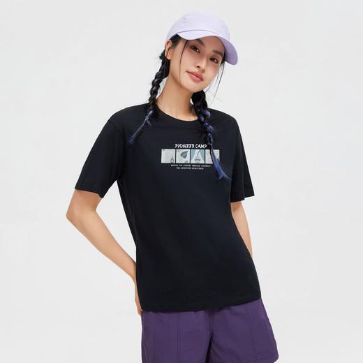 【618特价】拓路者纯棉夏季圆领女式T恤简约印花百搭短袖户外运动体恤衫 商品图6