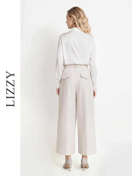 LIZZY 早秋时尚摩登翻领垫肩暗纹修身气质长袖衬衫7983 商品图4