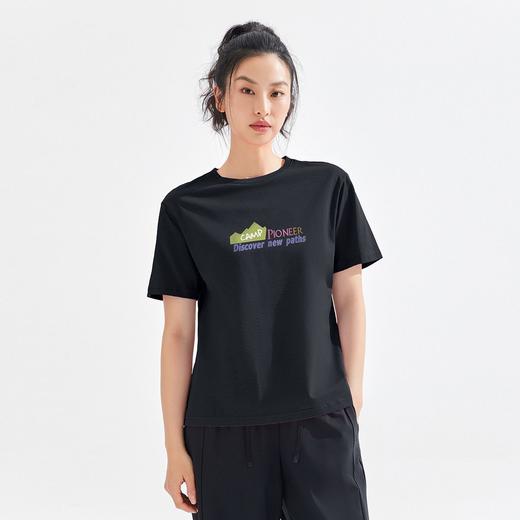 【618特价】拓路者字母撞色印花圆领夏季短袖体恤衫纯棉舒适运动户外休闲上衣 商品图5
