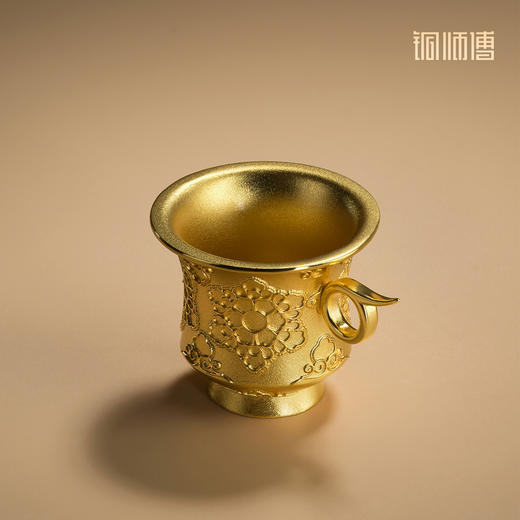 铜师傅 陕西历史博物馆系列《掐丝团花纹金杯铜摆件》工艺品摆件 商品图5