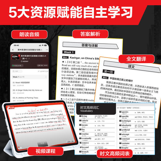 【现货速发】高中英语时文阅读高一华理社ssp时文阅读提分训练ssp上海学生英文报高二三高考基础强化完形填空阅读理解精读 商品图3
