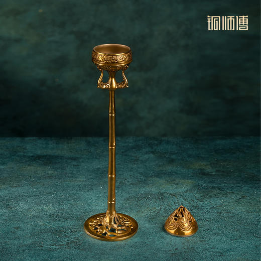 铜师傅 陕西历史博物馆系列《鎏金银竹节熏炉铜摆件》青铜摆件 商品图3