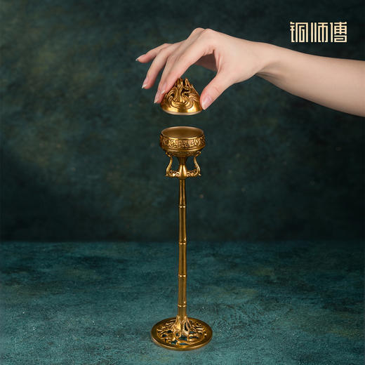 铜师傅 陕西历史博物馆系列《鎏金银竹节熏炉铜摆件》青铜摆件 商品图4